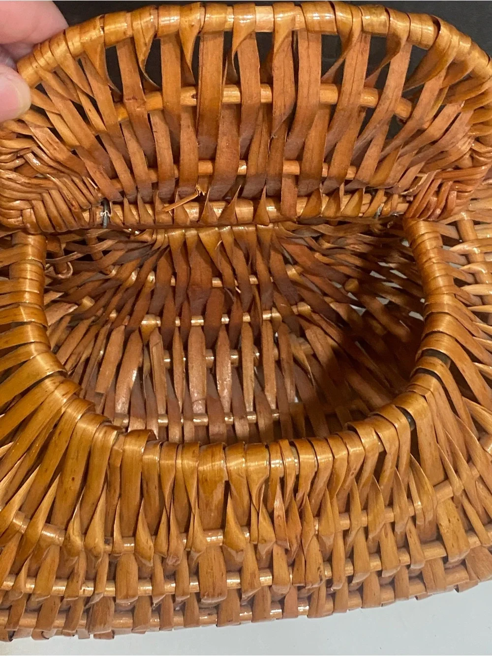 Vintage Ann Taylor Made in Italy Wicker Rattan Leather Crossbody Purse Boho